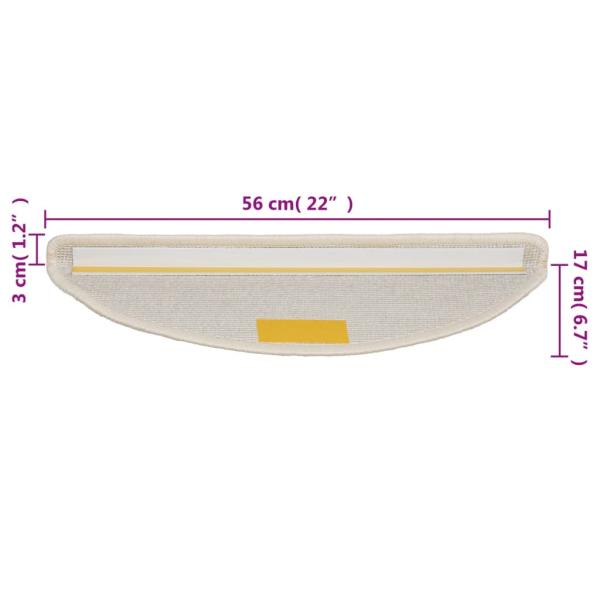 Stufenmatten 15 Stk. 56x17x3 cm Weiß Halbrund