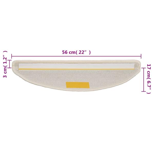 Stufenmatten 15 Stk. 56x17x3 cm Weiß Halbrund
