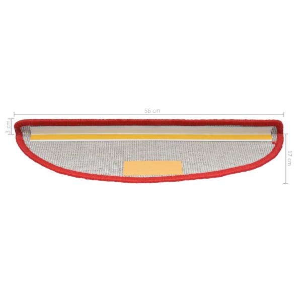 Stufenmatten 15 Stk. 56x17x3 cm Rot Halbrund