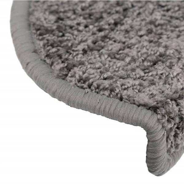 Treppenmatten 15 Stk. Grau 65x21x4 cm