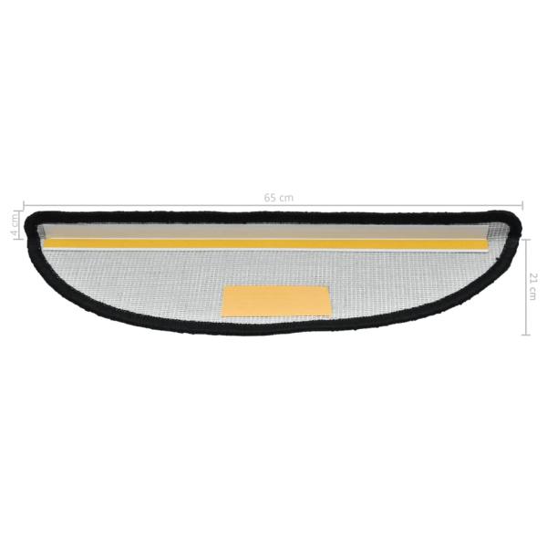 Stufenmatten 15 Stk. 65x21x4 cm Schwarz Halbrund Groß