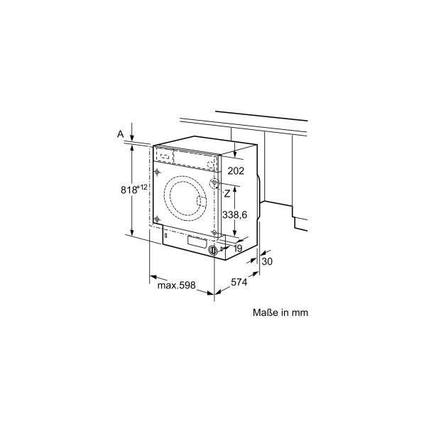 Bosch WIW28443 Serie 8 8kg Einbau Waschmaschine, 60cm breit, 1400 U/min, LED-Display, Unwuchtkontrolle, Mengenerkennung, AquaStop, weiß