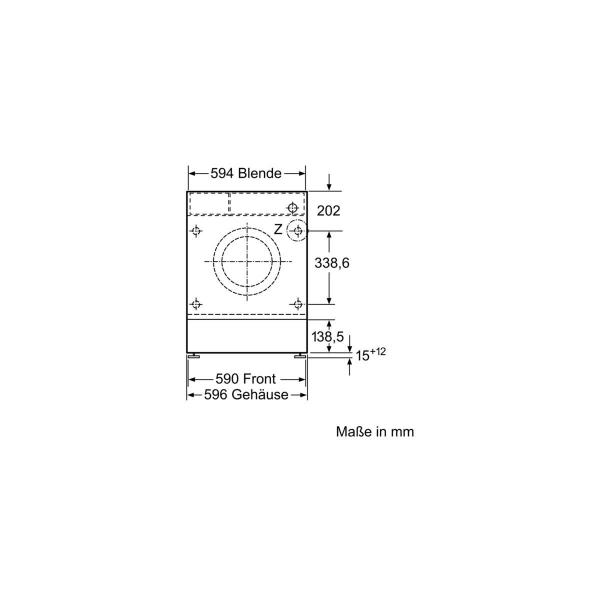 Bosch WIW28443 Serie 8 8kg Einbau Waschmaschine, 60cm breit, 1400 U/min, LED-Display, Unwuchtkontrolle, Mengenerkennung, AquaStop, weiß