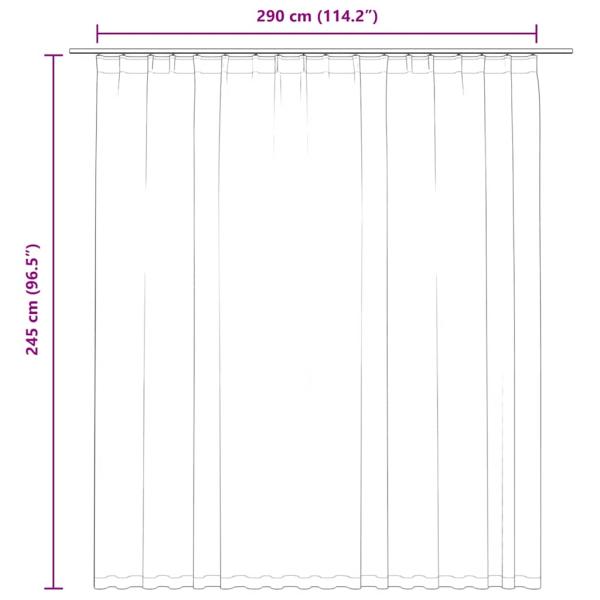 Verdunkelungsvorhang mit Haken Schwarz 290 x 245 cm