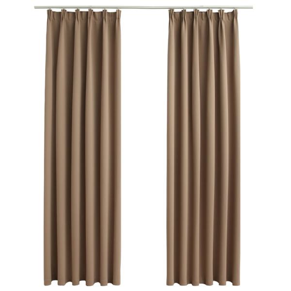 Verdunkelungsvorhänge mit Haken 2 Stk. Taupe 140x175cm