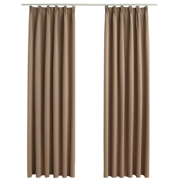 Verdunkelungsvorhänge mit Haken 2 Stk. Taupe 140x225cm