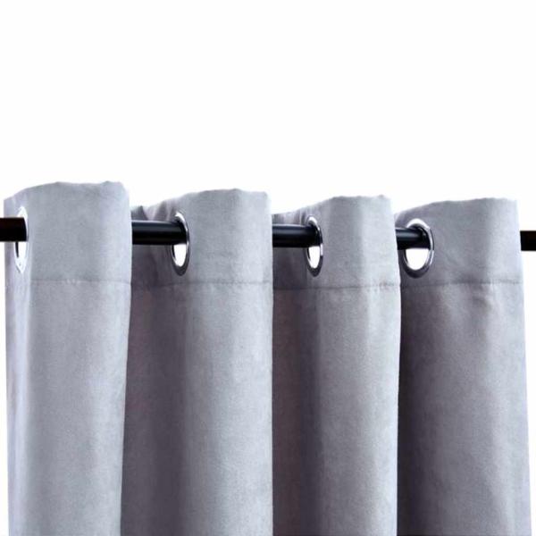 Verdunkelungsvorhänge mit Metallösen 2 Stk. Grau 140x245cm