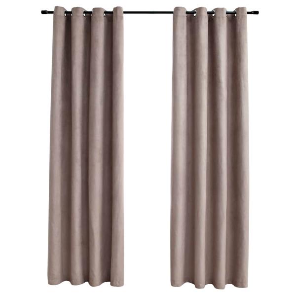 Verdunkelungsvorhänge mit Metallösen 2 Stk. Taupe 140x245 cm