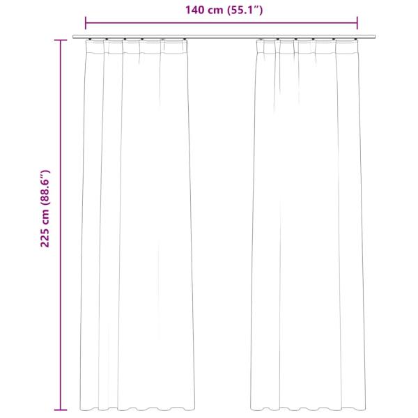 Verdunkelungsvorhänge mit Haken 2 Stk. Samt Beige 140x225 cm
