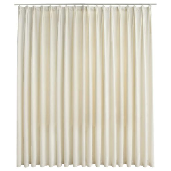 Verdunkelungsvorhang mit Haken Samt Creme 290 x 245 cm
