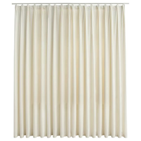 Verdunkelungsvorhang mit Haken Samt Creme 290 x 245 cm