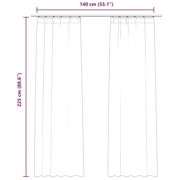 Verdunkelungsvorhänge Haken 2 Stk. Samt Antik-Rosa 140x225cm