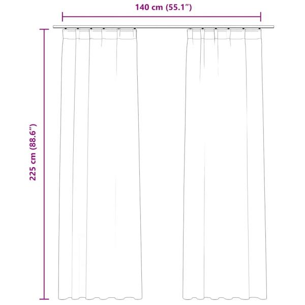 Verdunkelungsvorhänge Haken 2 Stk. Samt Antik-Rosa 140x225cm