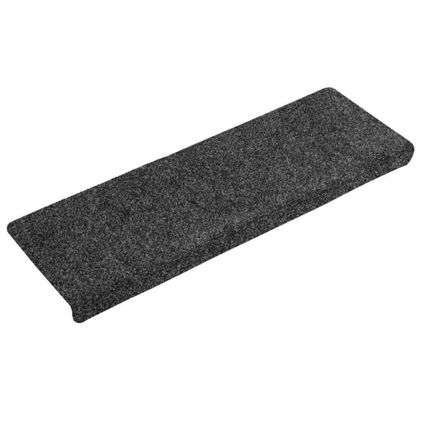 Treppenmatten 15 Stk. Nadelvlies 65x21x4 cm Grau