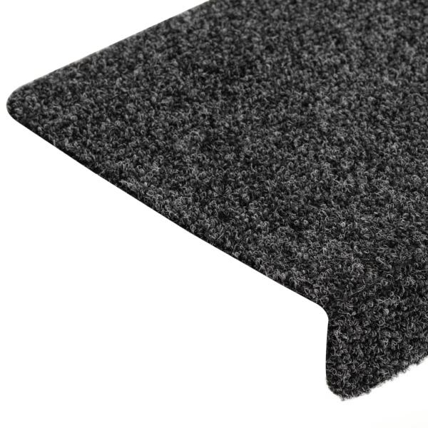 Treppenmatten 15 Stk. Nadelvlies 65x21x4 cm Grau