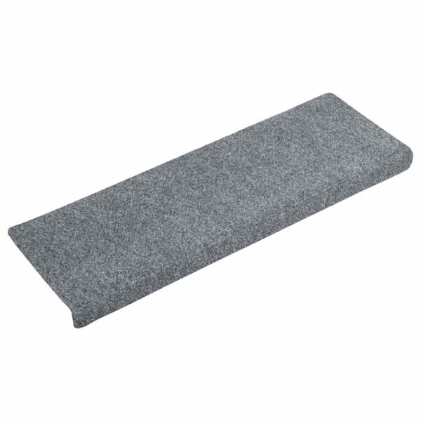 Treppenmatten 15 Stk. Nadelvlies 65x21x4 cm Hellgrau
