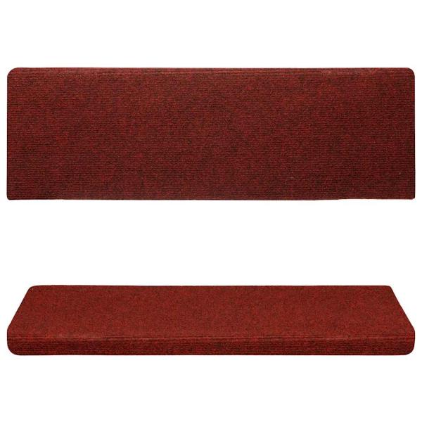 Treppenmatten 15 Stk. Nadelvlies 65x21x4 cm Rot