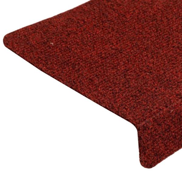 Treppenmatten 15 Stk. Nadelvlies 65x21x4 cm Rot