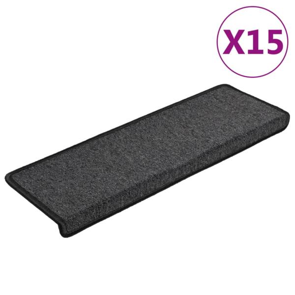 Teppich-Treppenstufen 15 Stk. 65x21x4 cm Anthrazit