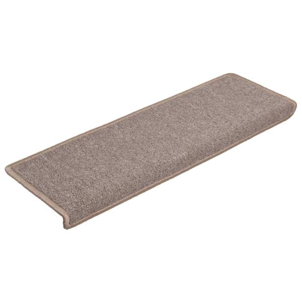 Teppich-Treppenstufen 15 Stk. 65x21x4 cm Hellbraun