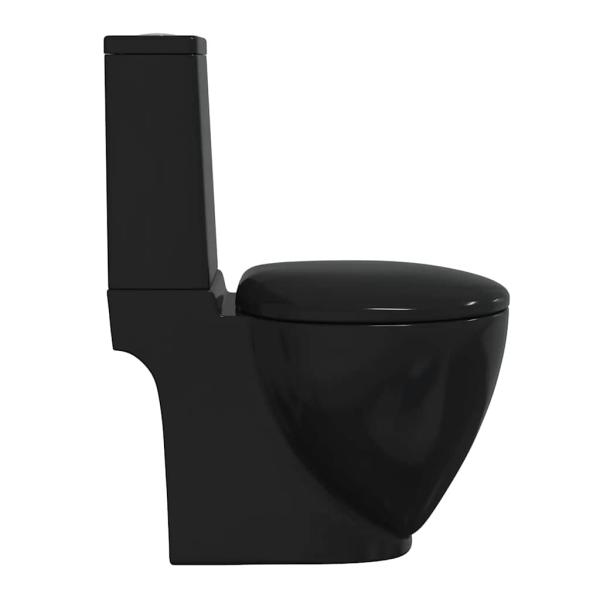 Keramik-Toilette Abgang Horizontal Schwarz
