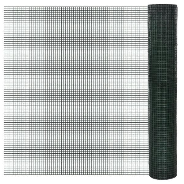 Drahtzaun für Hühner Verzinkt mit PVC-Beschichtung 10x1 m Grün