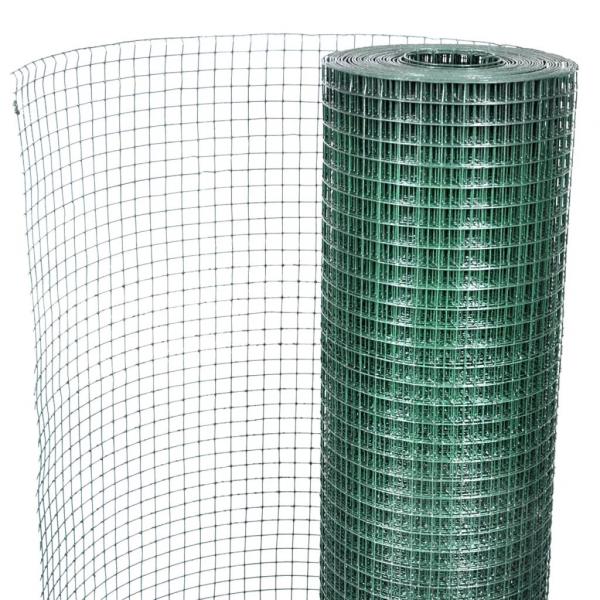 Drahtzaun für Hühner Verzinkter Stahl 1x25 m Grün