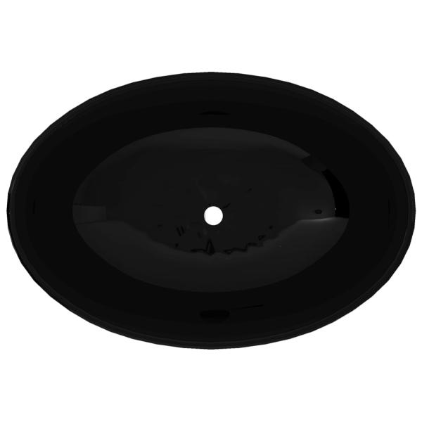 Keramik Waschtisch Waschbecken Oval schwarz 40 x 33 cm