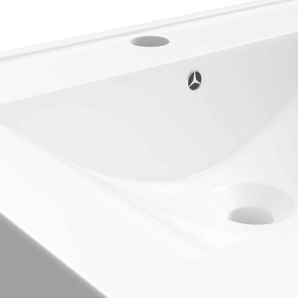 Luxus-Waschbecken Keramik Rechteckig Weiß mit Hahnloch 60x46 cm