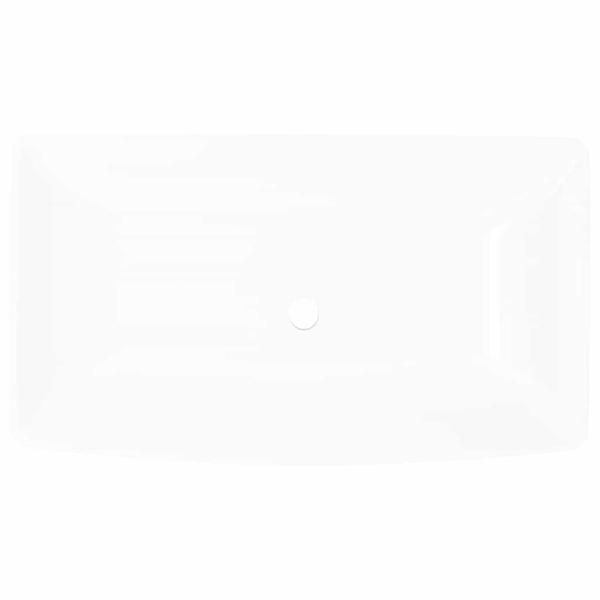 Keramik Waschtisch Waschbecken Rechteckig Weiß 71 x 39 cm