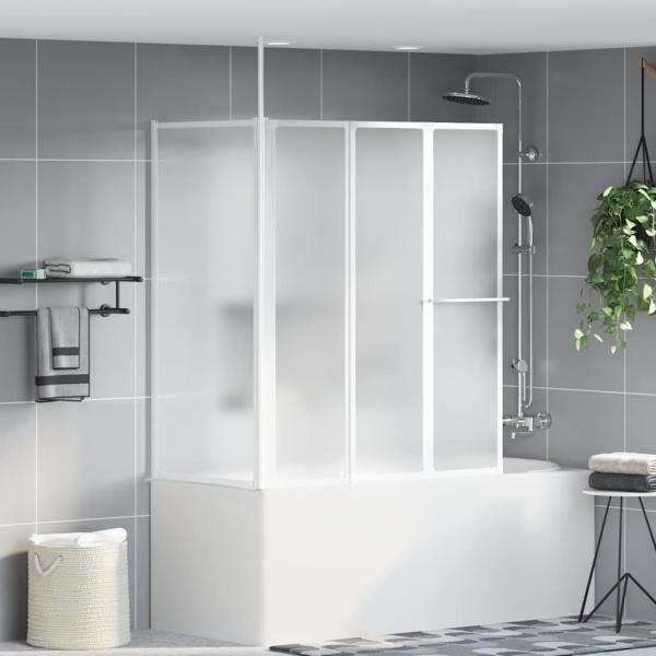 Duschwand L-Form 70x120x137 cm 4-teilig Faltbar 