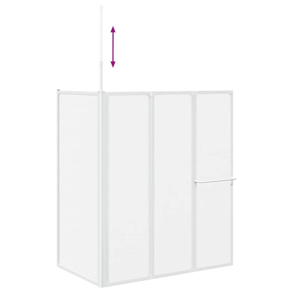 Duschwand L-Form 70x120x137 cm 4-teilig Faltbar 