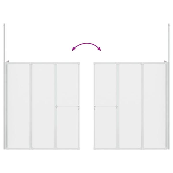 Duschwand L-Form 70x120x137 cm 4-teilig Faltbar 