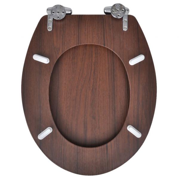Toilettensitz MDF Deckel mit Absenkautomatik Design Braun