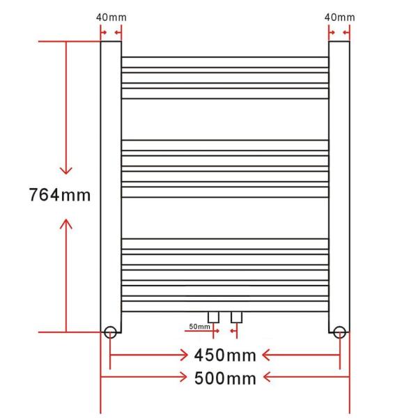 Handtuchheizkörper Warmwasser Gerade 500x764 mm