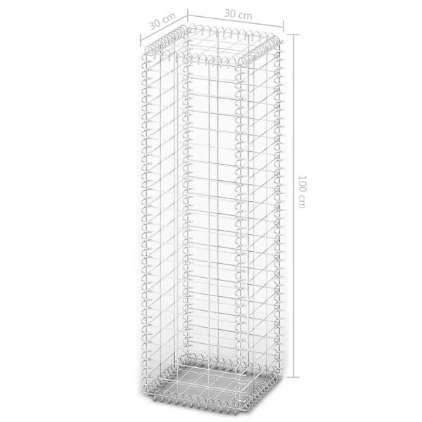 Steinkorb Gabione mit Deckeln Verzinkter Draht 100×30×30 cm 