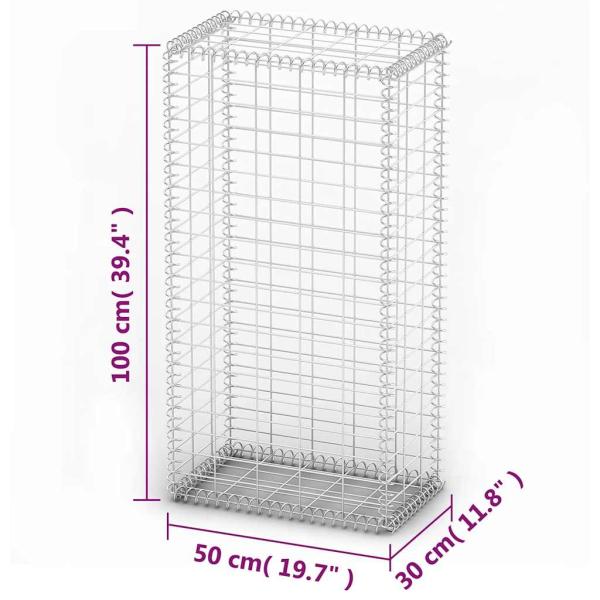 Steinkorb Gabione mit Deckeln Verzinkter Draht 100×50×30 cm 