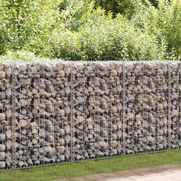 Steinkorb Gabione mit Deckeln Verzinkter Draht 100×80×30 cm 