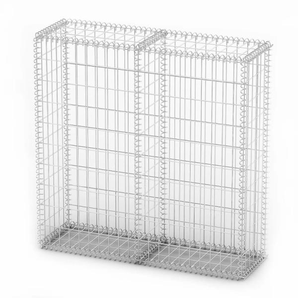 Steinkorb Gabione mit Deckeln Verzinkter Draht 100×100×30 cm 