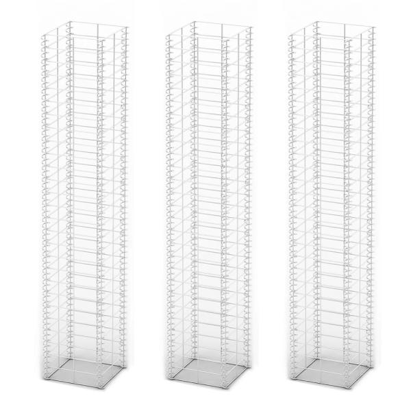 Gabionen-Set 3-tlg. Verzinkter Draht 25×25×150 cm 