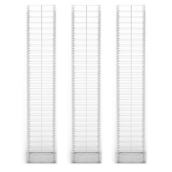 Gabionen-Set 3-tlg. Verzinkter Draht 25×25×150 cm 