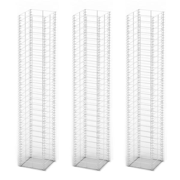 Gabionen-Set 3-tlg. Verzinkter Draht 25×25×150 cm 