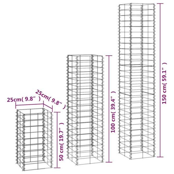 Gabionen-Set 6-tlg. Verzinkter Draht 
