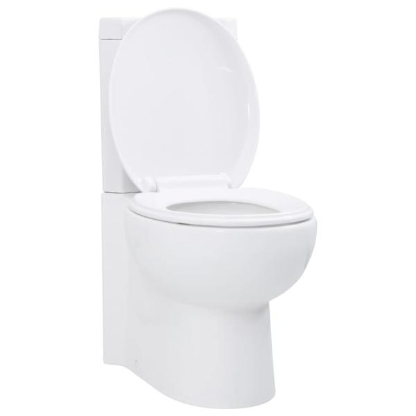 Toilette für Ecke Keramik Weiß
