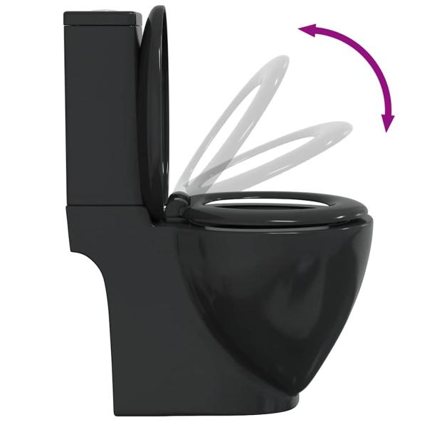 Toilette Rund Keramik Schwarz