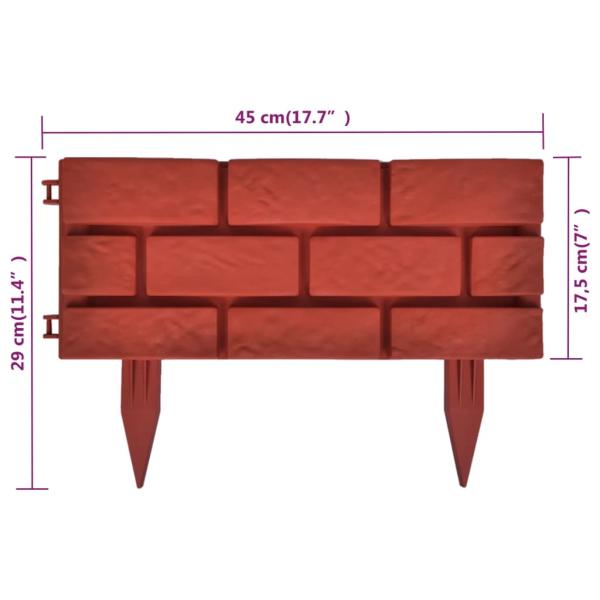Rasenkanten 11 Stk. Backstein-Design