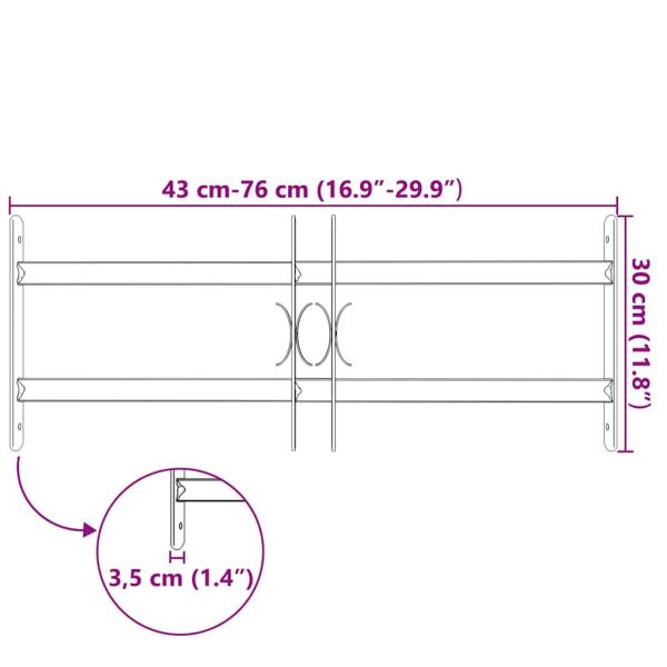 Fenstergitter Verstellbar mit 2 Querstäben 500-650 mm