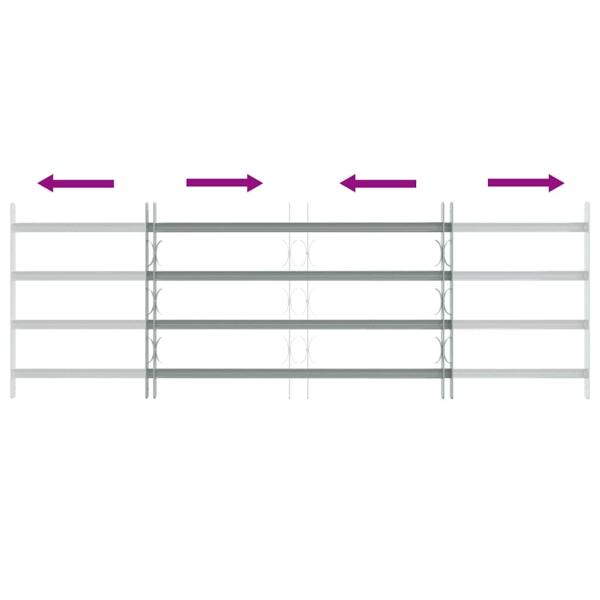 Fenstergitter Verstellbar mit 4 Querstäben 1000-1500 mm