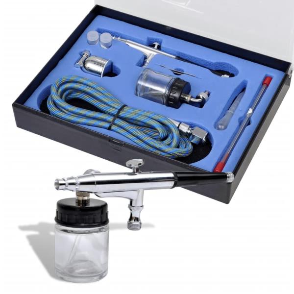 ARDEBO.de - Airbrush-Set mit Glasbehälter 0,2 / 0,3 / 0,5 mm Düsen