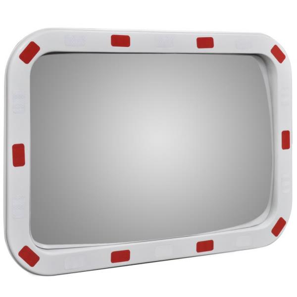 Verkehrsspiegel Konvex Viereckig 40×60 cm mit Reflektoren 